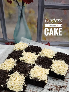 Foto resep Eggless Chocolate Cake (No Mixer)