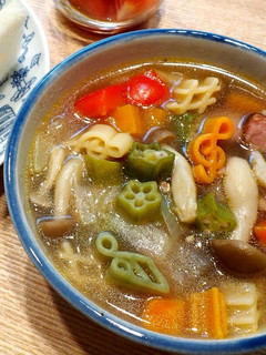 A picture of Healthy Vegetable Soup with Macaroni.