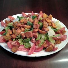 My Version Caesar Salad with Sweet Potato "croutons" A picture of My Version Caesar Salad with Sweet Potato "croutons".