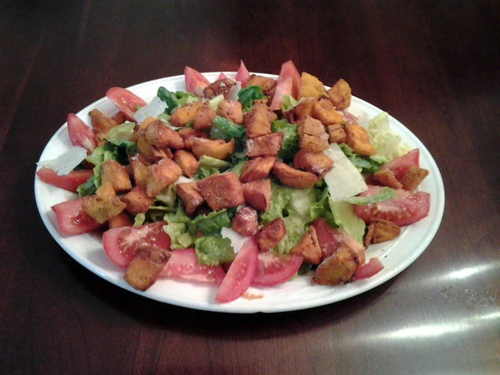 Simple Way Prepare Recipe My Version Caesar Salad with Sweet Potato &amp;#34;croutons&amp;#34; that is Can Pamper Your Tongue, Can Spoil the Tongue}