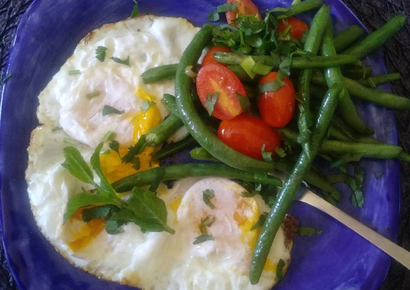 Huevos Estrellados con Ejotes