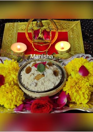 A picture of Janmashtami Special Maharashtrian Atta Panjiri 🌹🙏.