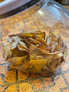 A picture of Home made Cool Ranch Doritos.