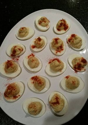 A picture of Caesar Deviled Eggs.