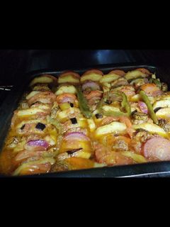 صورة لوصفة مسقعه باذنجان باللحمه والخضار ع طريقتي🤤