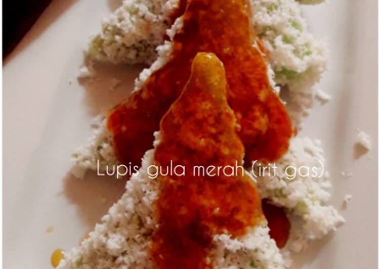 resep cara membuat Lupis gula merah (irit gas)