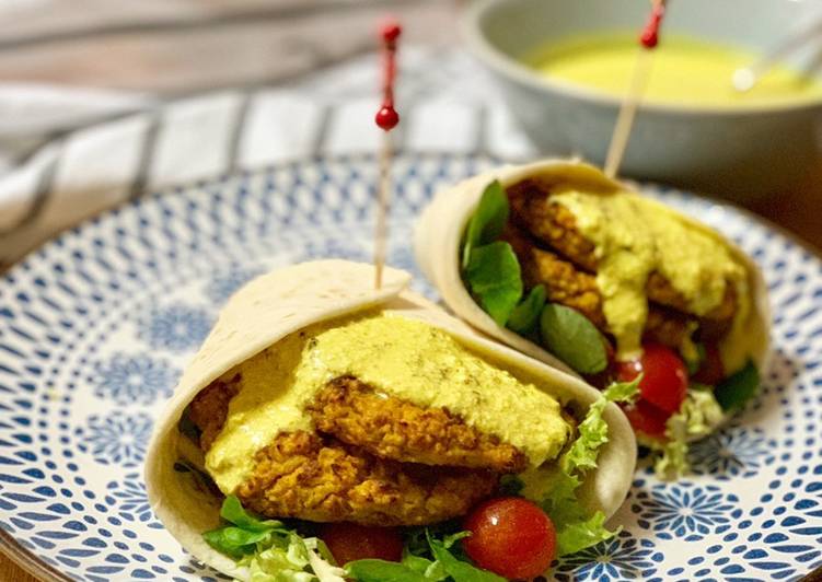 Hamburguesas vegetarianas de calabaza asada y salsa ligera de curry