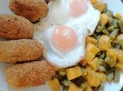Una foto de harina tostada con cebolla