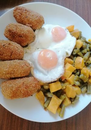 Una foto de Croquetas de Espinacas, Avena y garbanzos
