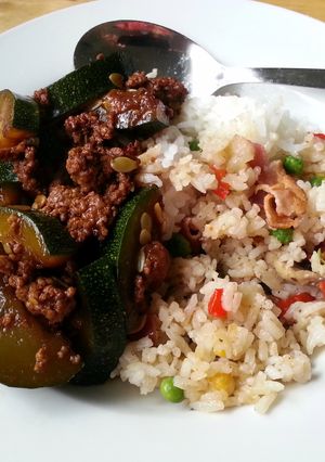 A picture of hubby's favorite zucchini dish.