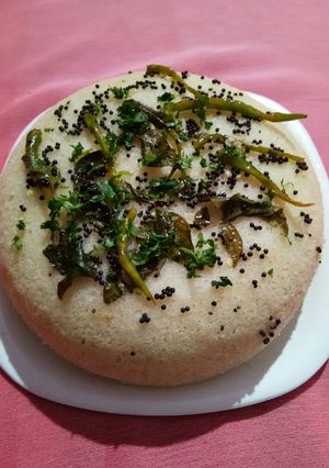 A picture of Without oil suji dhokla.