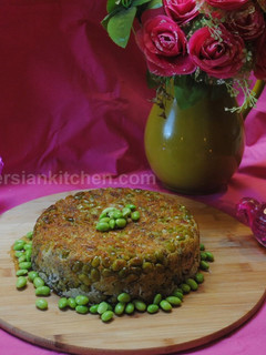 عکسی از دستور ته چین شوید باقالی با مرغ