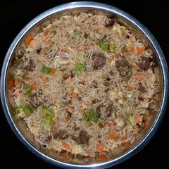 Mutton fried rice A picture of Mutton fried rice.