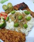 Nasi liwet + ayam bakar + sambal ijo