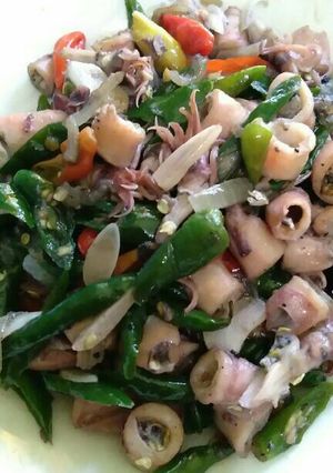 Foto resep Oseng Cumi Asin Cabe Hijau