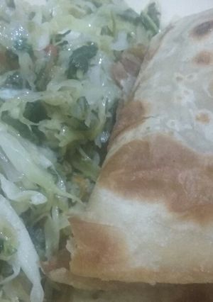A picture of Stir fried cabbage and spinach #localfoodcontest-Nairobi-north.