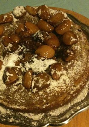 Une photo de Gâteau aux pêches abricots et noisettes