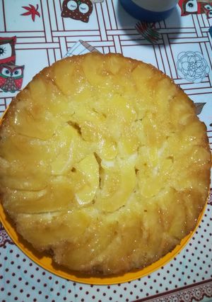 Una foto de Torta invertida de manzanas