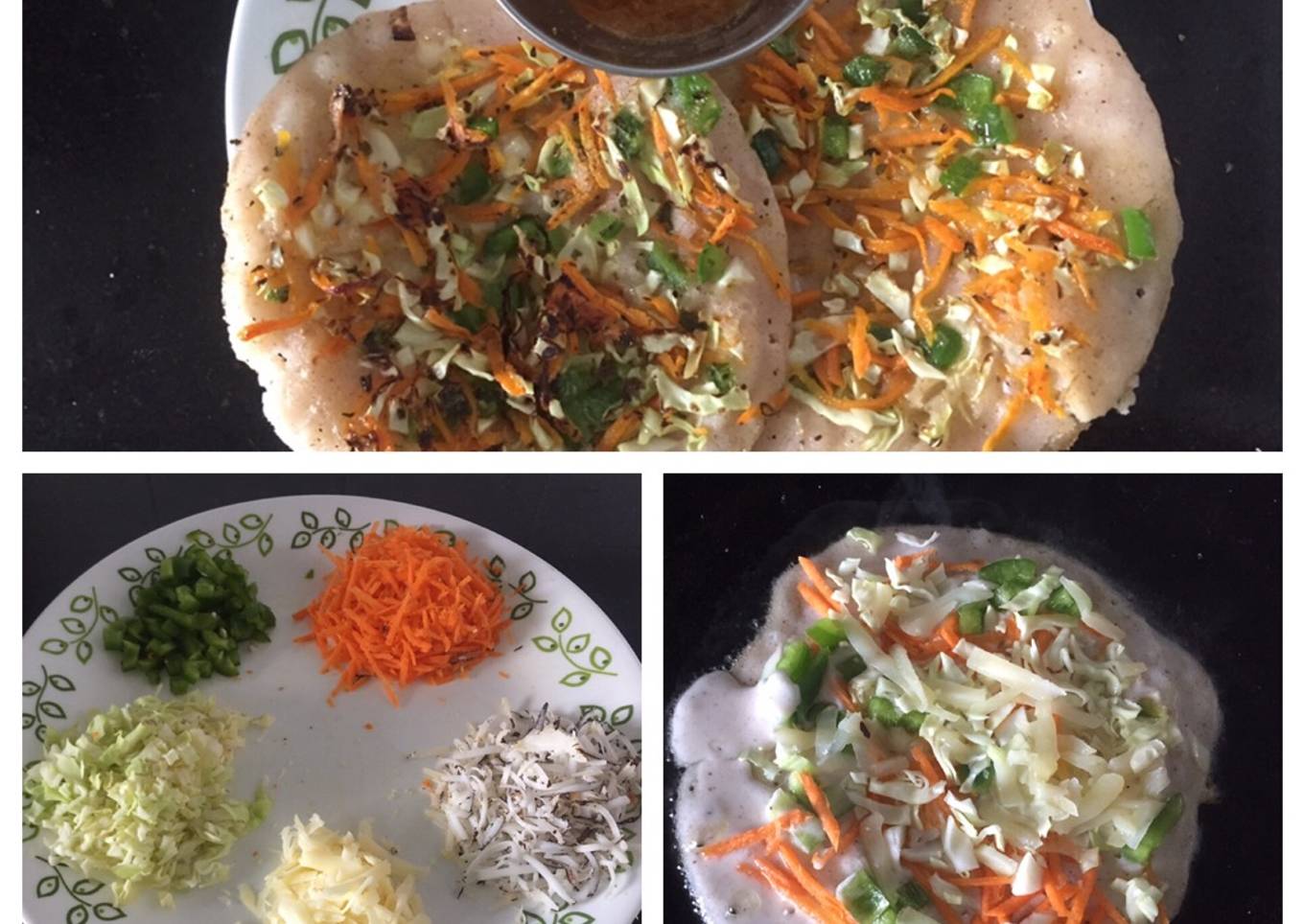 Crunchy brown rice mini pizza uttapam