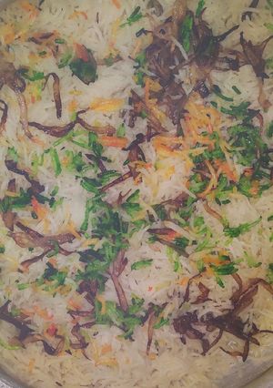A picture of Jeera tricolour Pulao.