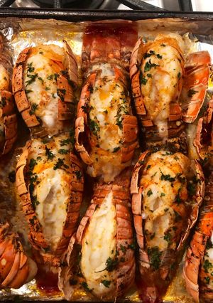 A picture of Seared lobsters.