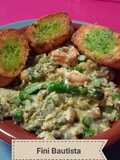 Revuelto de espárragos con gambas