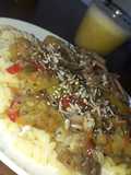 Verduras al wok con un toque de carne