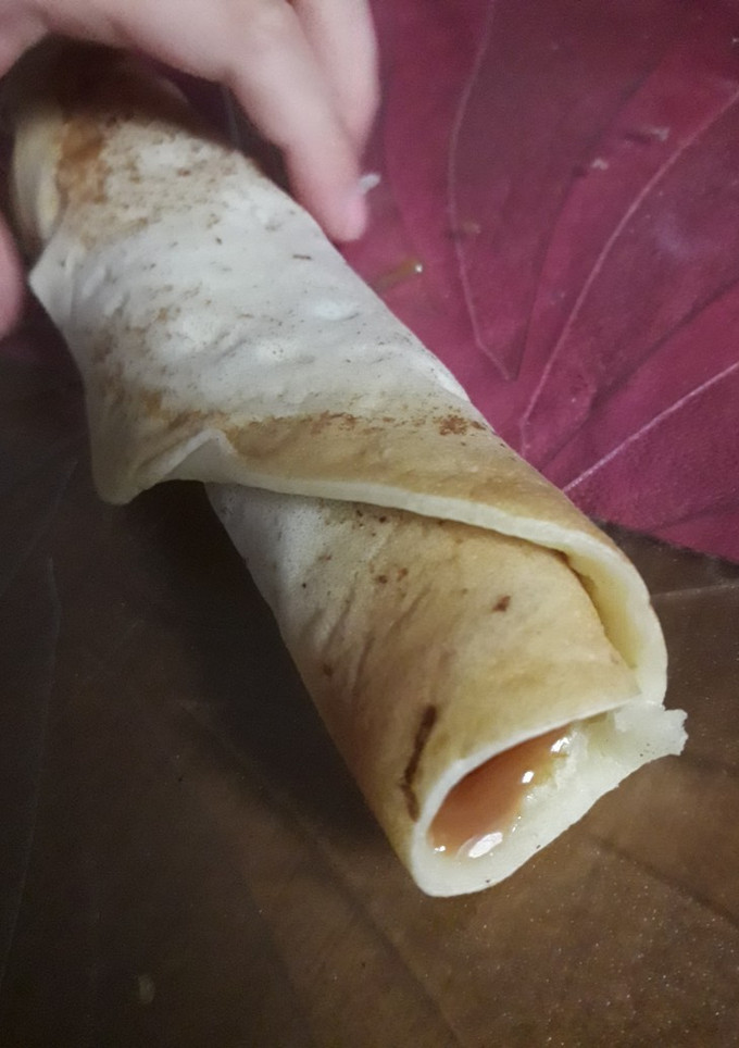 Una foto de Panqueques con dulce de leche