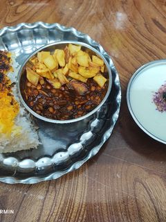 عکسی از دستور خورشت قیمه گیاهی (قیمه با قارچ)