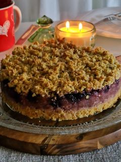 Áfonyás-joghurtos zabpite (vegán) recept fotója