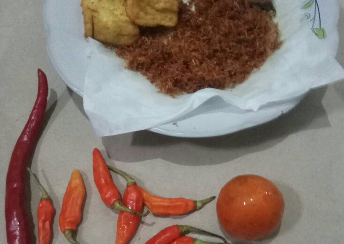 Tempe tahu urap kelapa goreng