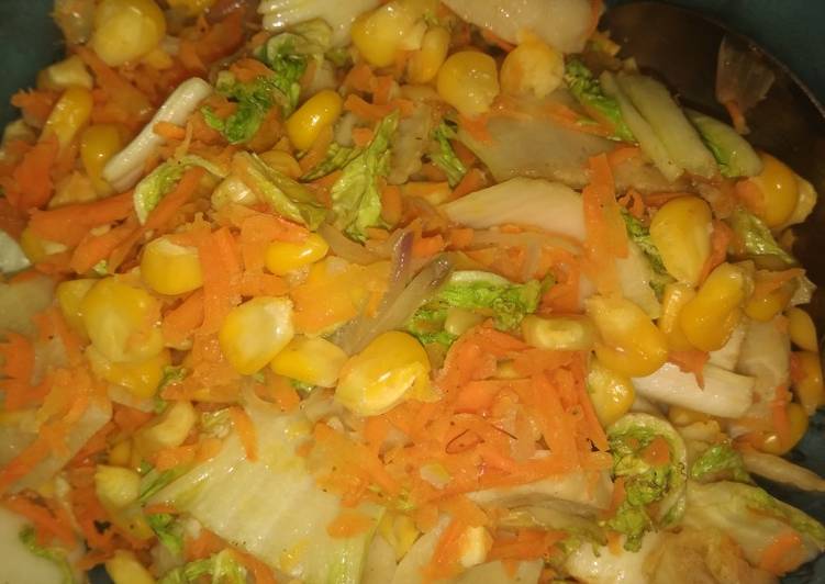 Resep Tumis sawi putih,jagung dan wortel oleh Mylea Sahertian - Cookpad