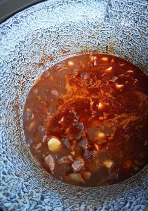 Partybogrács sertés - marha recept fotója