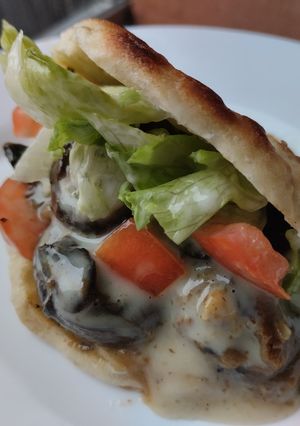 Una foto de Salteado🥙 de champiñones🫓 y berenjena🍄🧄🍆