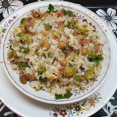 A picture of Kabuli Chana or Chickpeas Pulao.