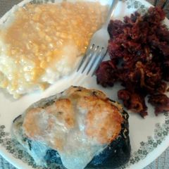 A picture of Garlic Mushroom Stuffed Poblano Peppers (meatless).