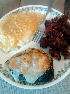 A picture of Garlic Mushroom Stuffed Poblano Peppers (meatless).