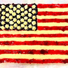 A picture of American Flag Cake.