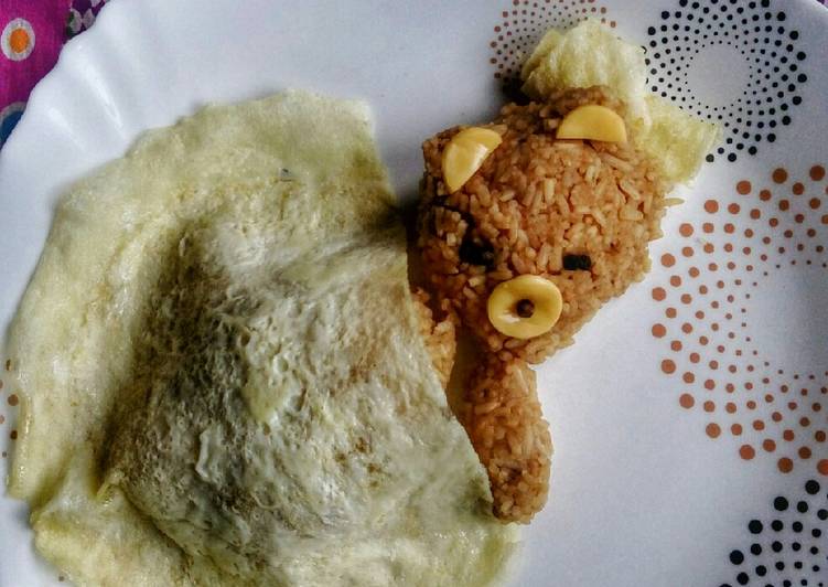 Step-by-Step Guide to Prepare Super Quick Homemade Sleeping Rice Bear with an Egg Blanket