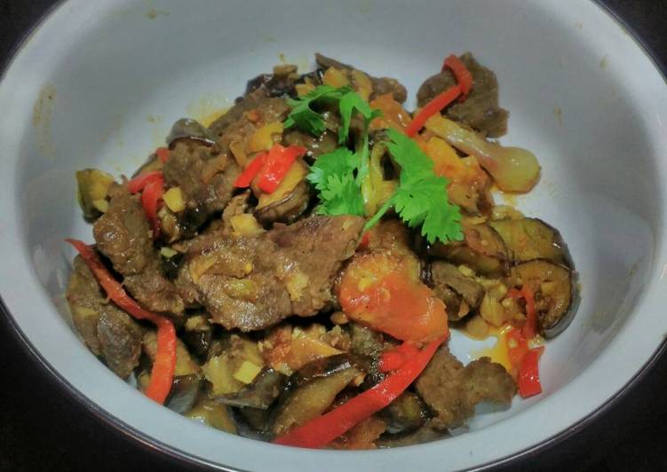 Oseng daging sapi terong tomat