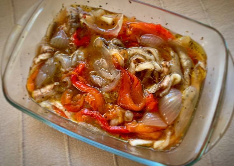 
  Verduras asadas con tomate y cebolla dulce
