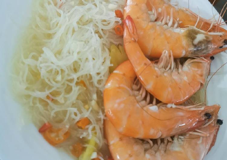 Cara Gampang Menyiapkan Bihun kuah udang, Enak