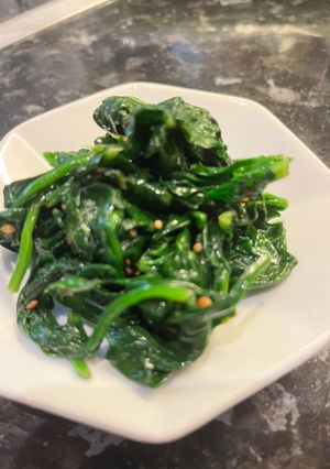 A picture of Namul spinach - Korean side dish.