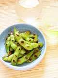 Easy Appetizer: Pan-Seared Edamame with Toasted Sesame Oil