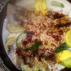 A picture of Squash and Mushroom with Sour Cream.