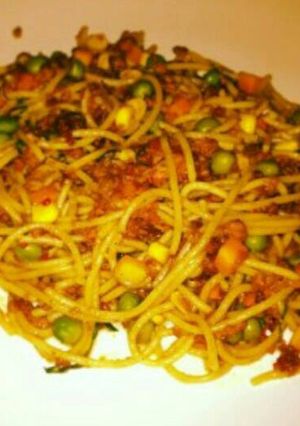 Foto resep Spaghetti with creamy corn by chef Heru