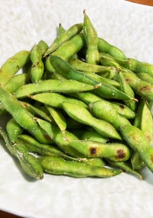 A picture of Grilled Edamame—Simply Grilled Edamame.