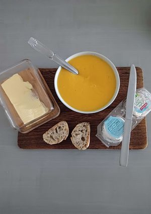 Une photo de Velouté de carotte au lait de coco