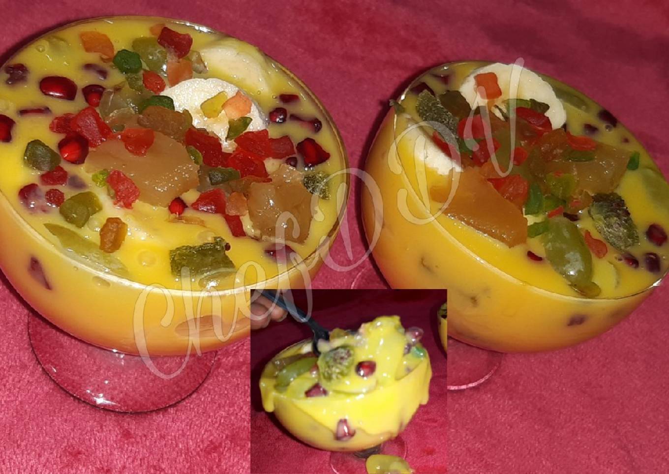 White Chocolate Fruit Custard