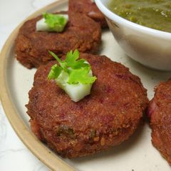 Chana And Beetroot Cutlet A picture of Chana And Beetroot Cutlet.
